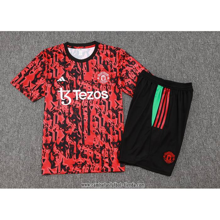 Chandal del Manchester United 2023 2024 Manga Corta Rojo - Pantalon Corto